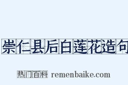 崇仁县后白莲花造句是什么意思的图片